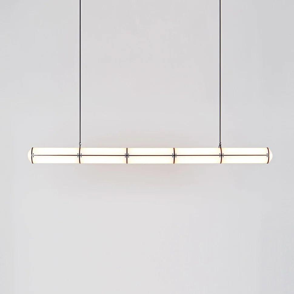 Architectural Cylinder Gold Black LED Linear Pendant