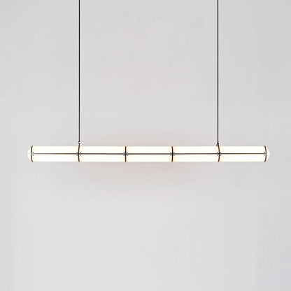 Architectural Cylinder Gold Black LED Linear Pendant