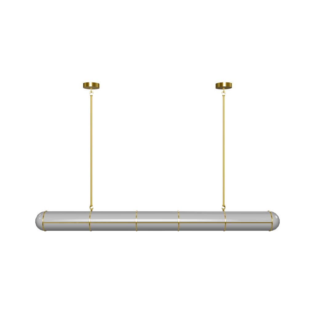 Architectural Cylinder Gold Black LED Linear Pendant