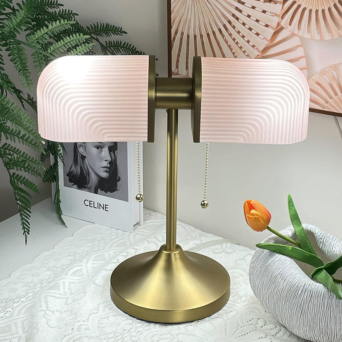 Arcshade Gold Glass LED Table Lamp