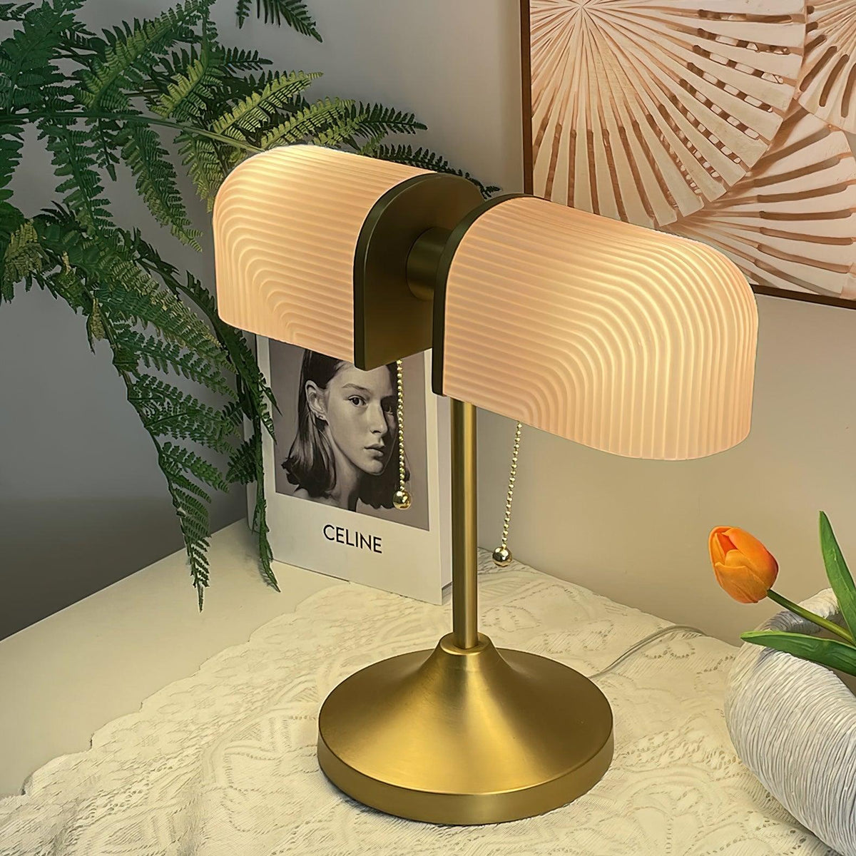 Arcshade Gold Glass LED Table Lamp