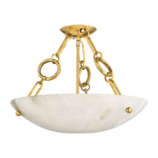 Artisan Pattern Vintage Brass Semi-Flush Ceiling Light