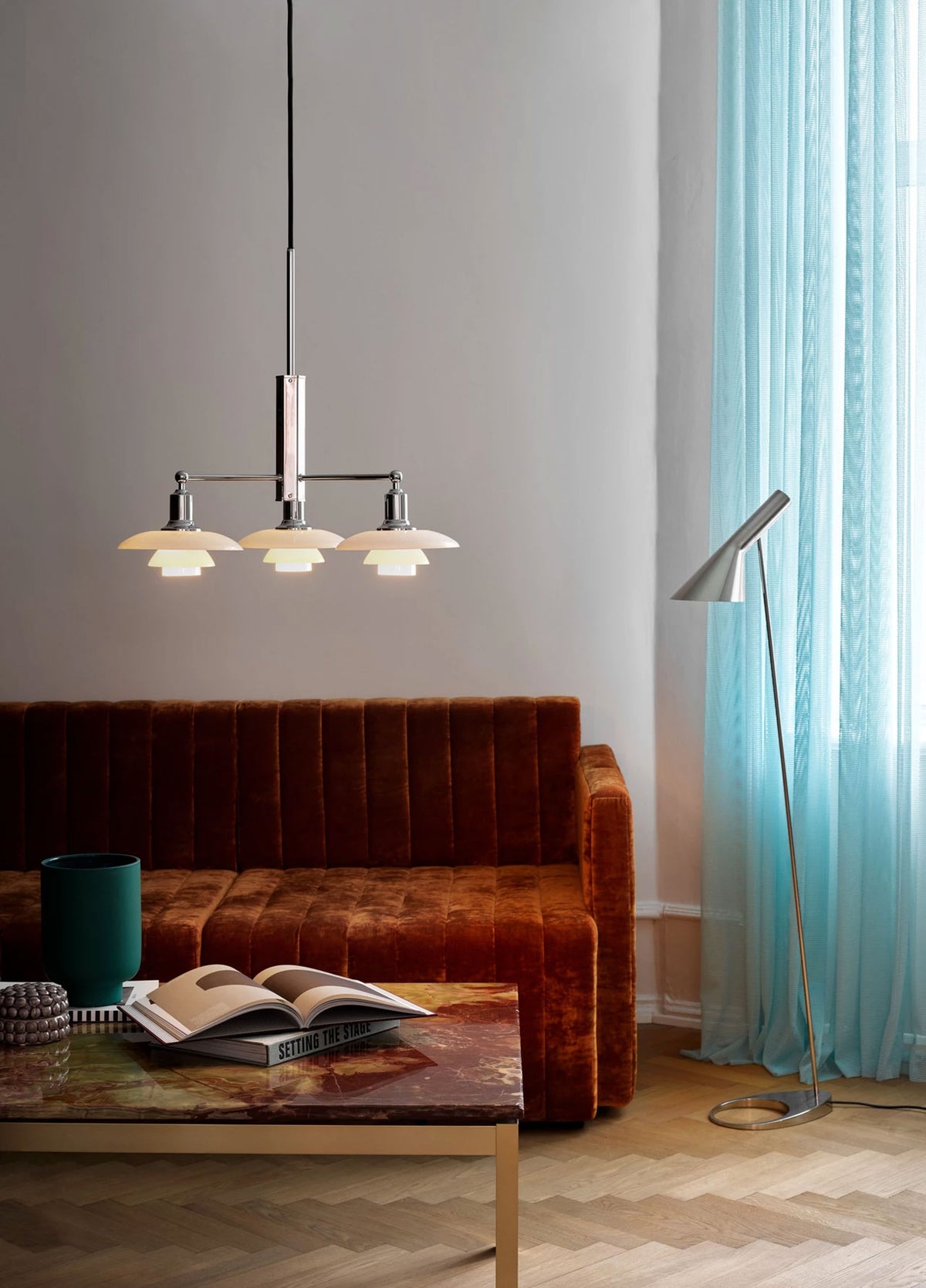 Aster Opal Glass Chandelier