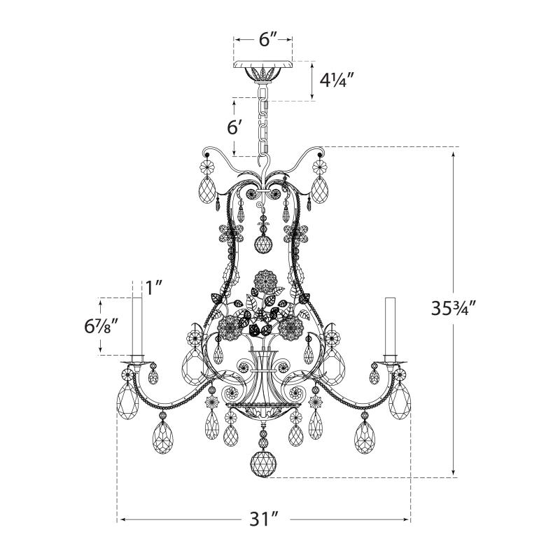 Aureate Crystal Crest Chandelier