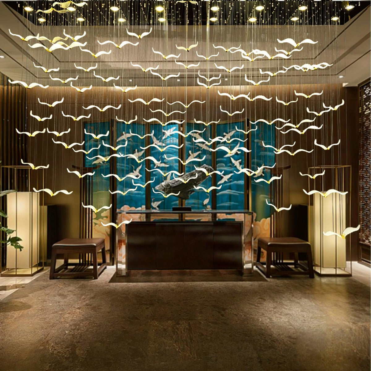 Aviara Gold Glass Multi-Light Chandelier