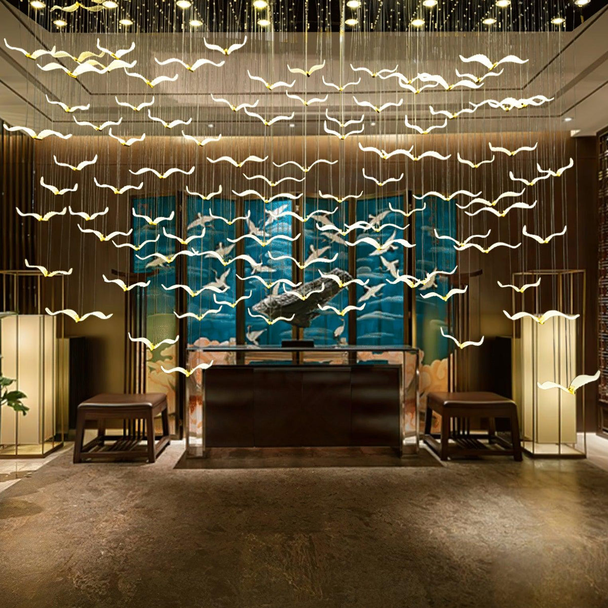 Aviara Gold Glass Multi-Light Chandelier