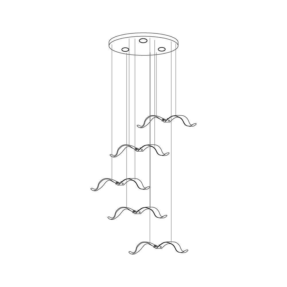 Aviara Gold Glass Multi-Light Chandelier