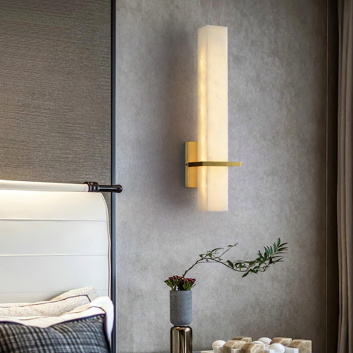 Axis Alabaster Brass LED Wall Sconce