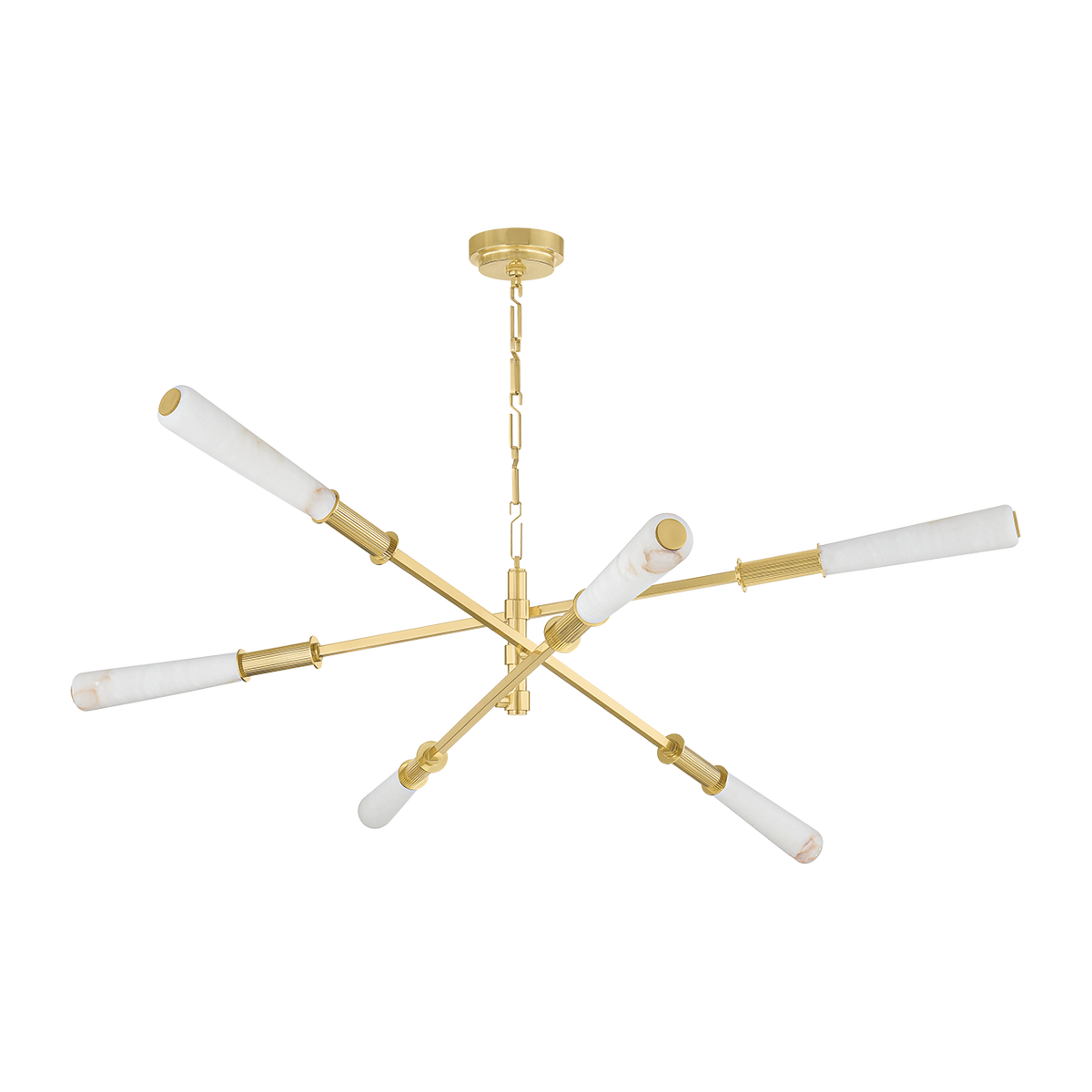 Balanced Alabaster Vintage Brass Mobile Chandelier