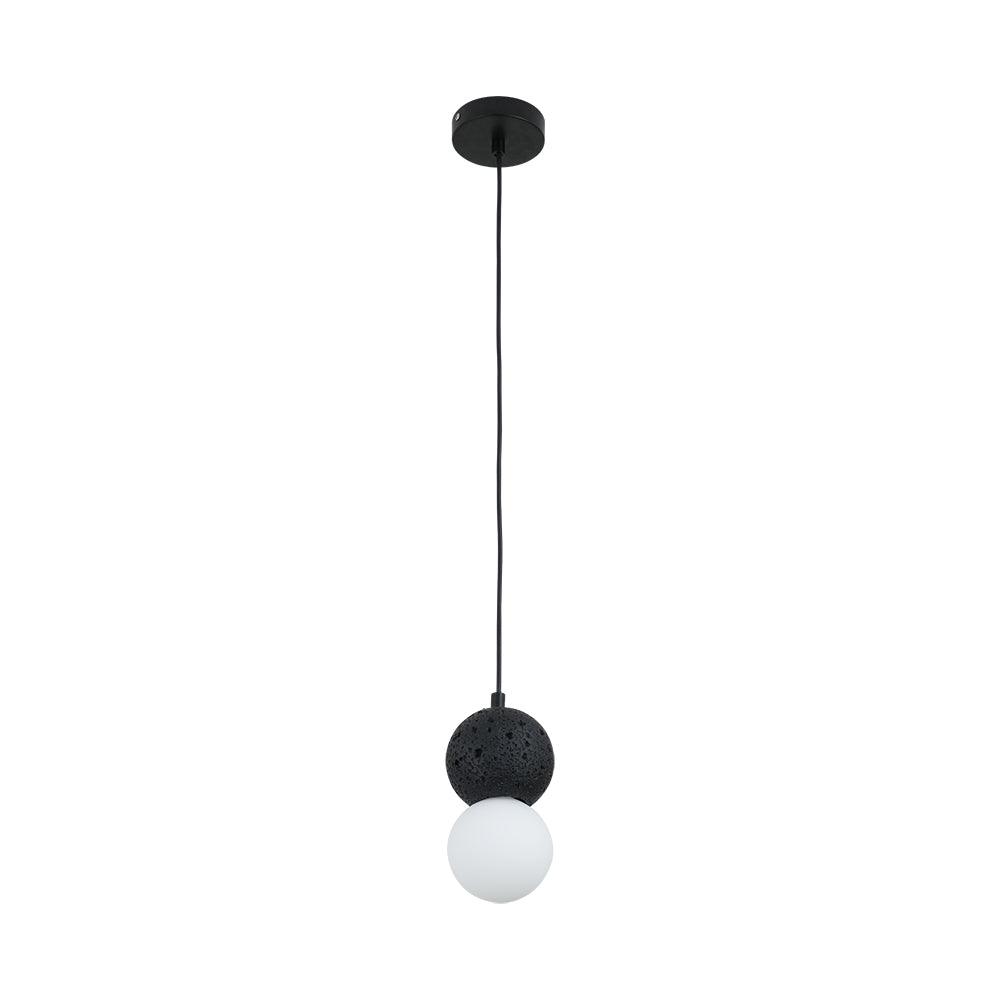 Basalith Grey Black Stone Glass Pendant