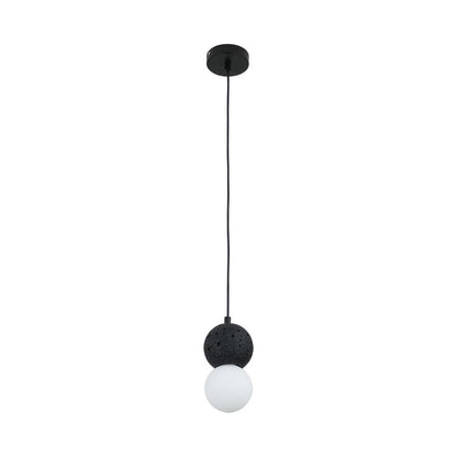 Basalith Grey Black Stone Glass Pendant