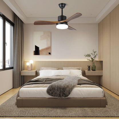 Baysen Walnut Black LED Fandelier