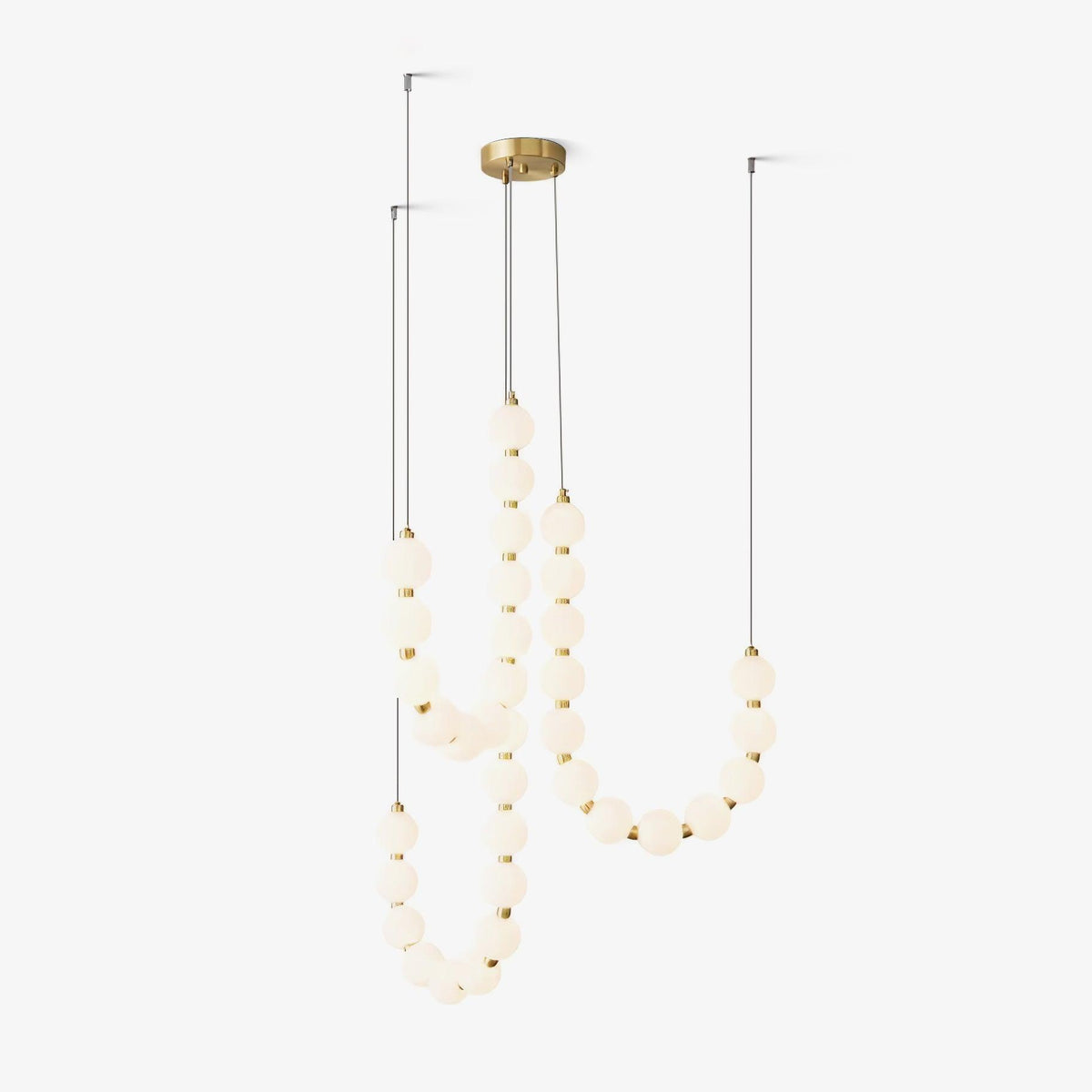 Beadcascade Gold White Acrylic Chandelier