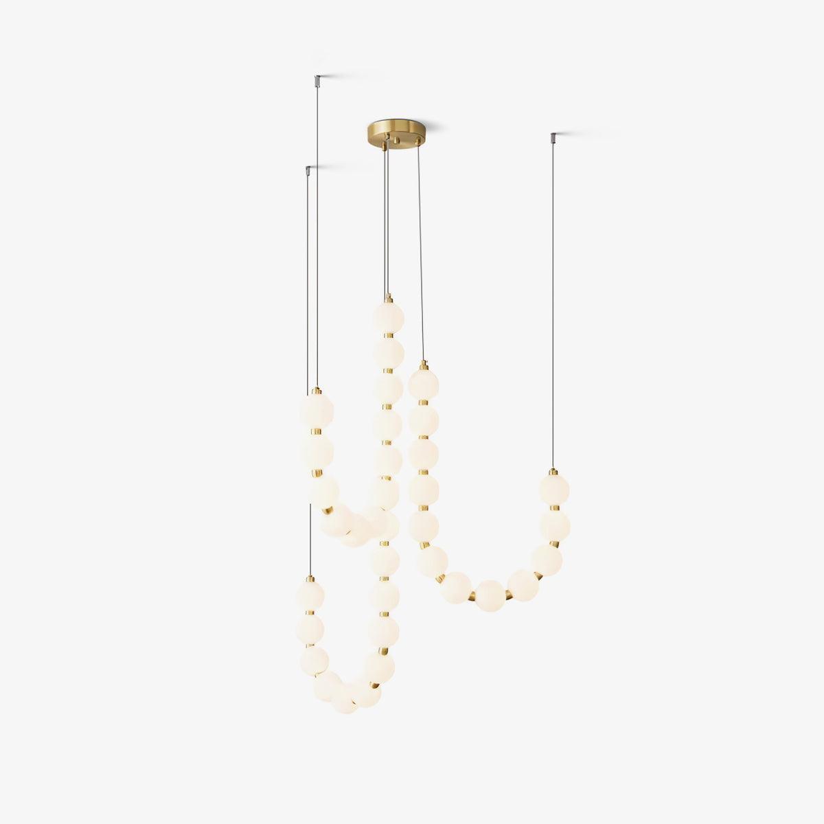 Beadcascade Gold White Acrylic Chandelier