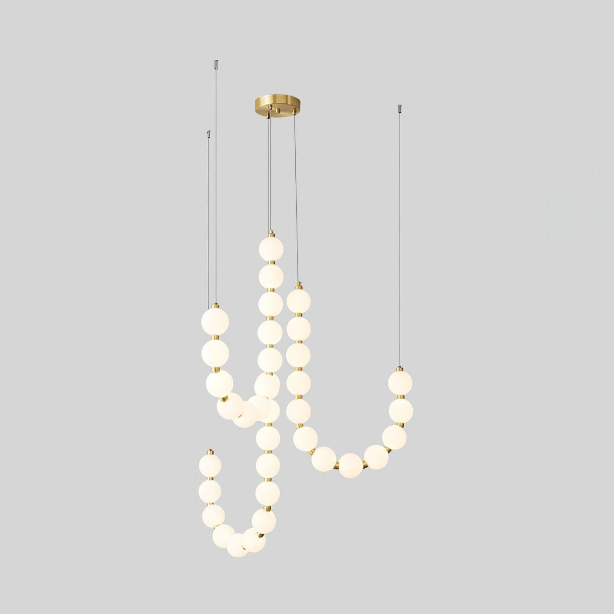 Beadcascade Gold White Acrylic Chandelier