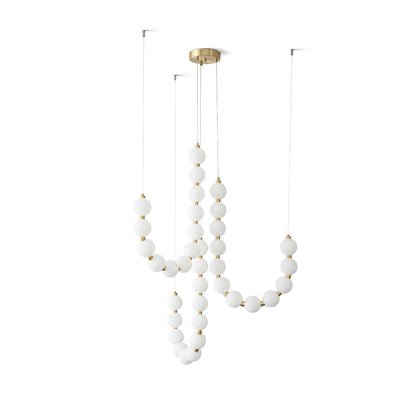 Beadcascade Gold White Acrylic Chandelier