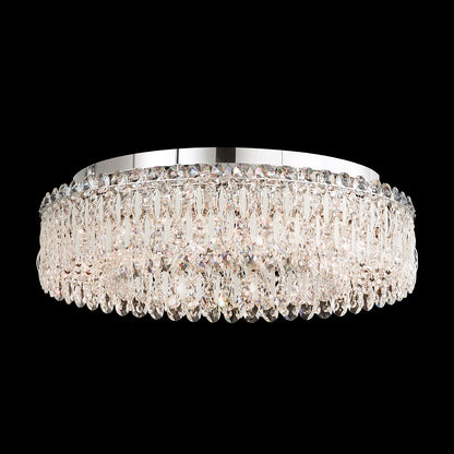 Beaded Disc Glass Arm White Crystal Flush Mount