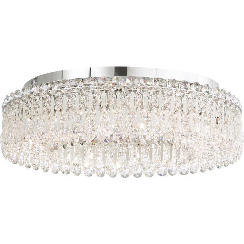 Beaded Disc Glass Arm White Crystal Flush Mount