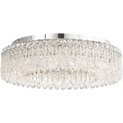 Beaded Disc Glass Arm White Crystal Flush Mount