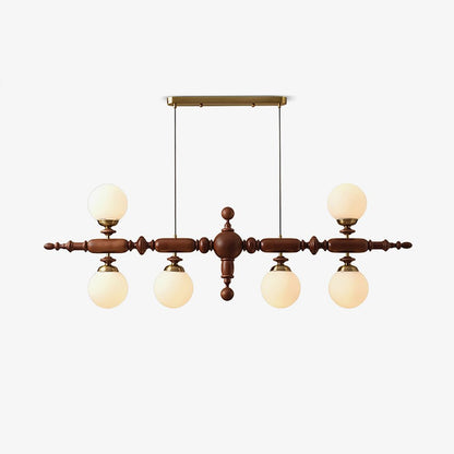Beamford Wood Glass Linear Chandelier