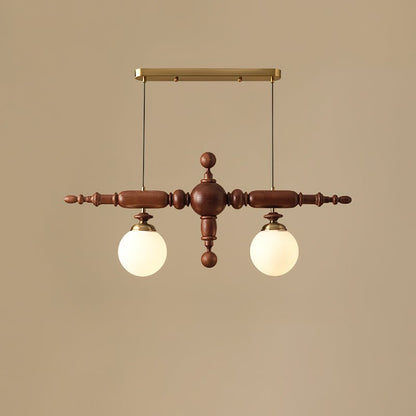 Beamford Wood Glass Linear Chandelier