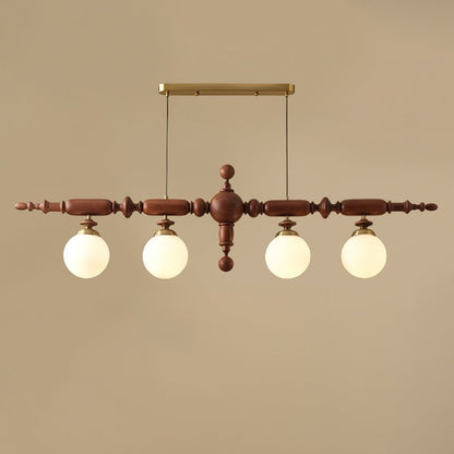 Beamford Wood Glass Linear Chandelier
