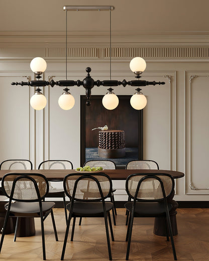 Beamford Wood Glass Linear Chandelier