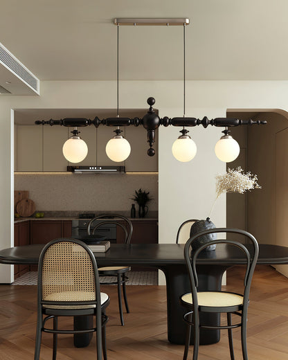 Beamford Wood Glass Linear Chandelier