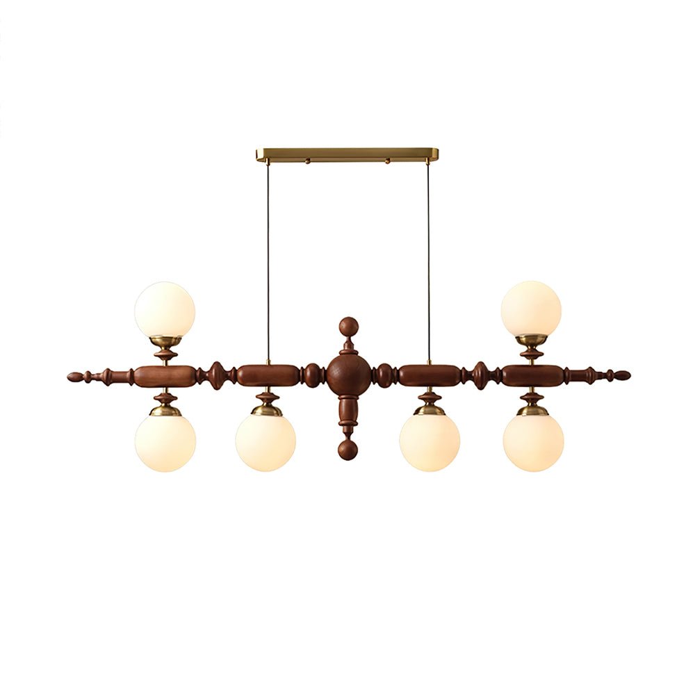 Beamford Wood Glass Linear Chandelier