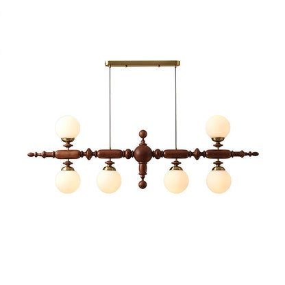Beamford Wood Glass Linear Chandelier
