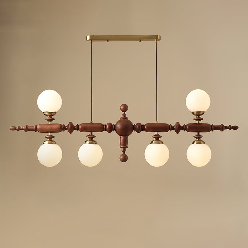 Beamford Wood Glass Linear Chandelier