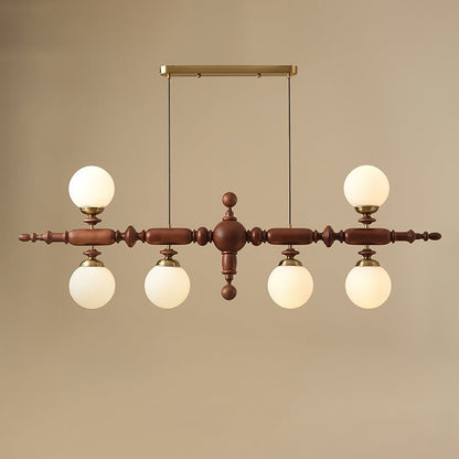 Beamford Wood Glass Linear Chandelier