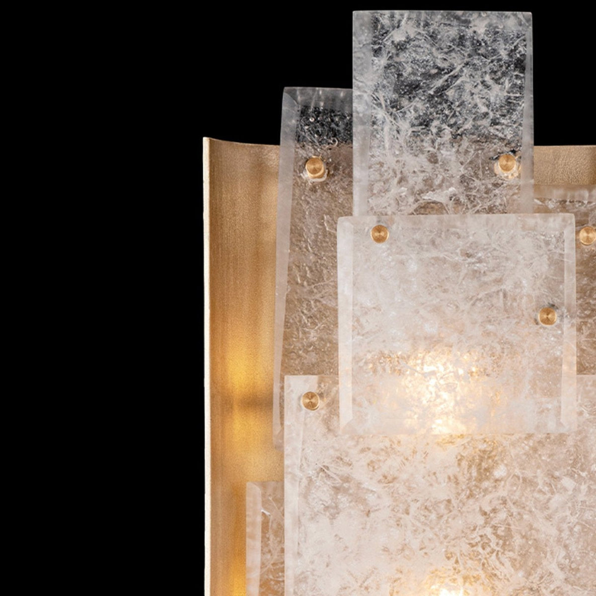 Beveled Rockglass Gold Silver Wall Sconce