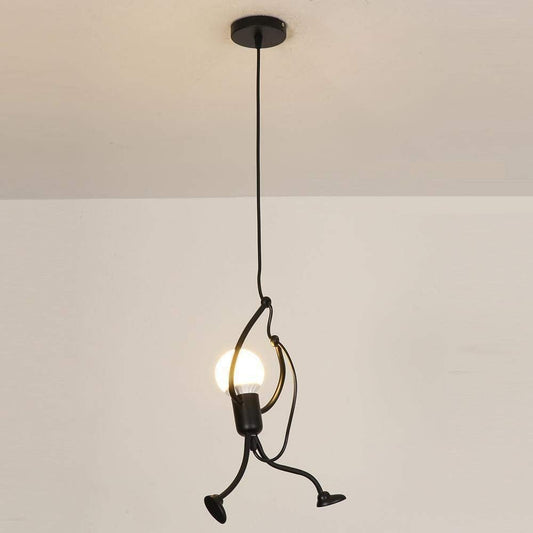 Black Villain Figure Pendant Light / Long strip three heads