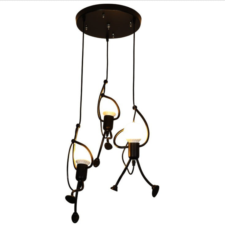 Black Villain Figure Pendant Light
