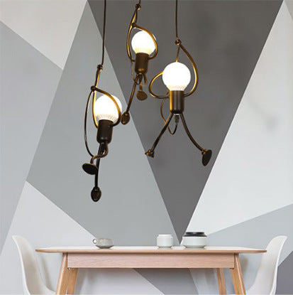 Black Villain Figure Pendant Light / Single head