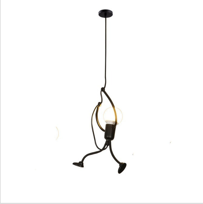 Black Villain Figure Pendant Light