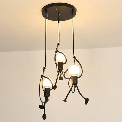 Black Villain Figure Pendant Light