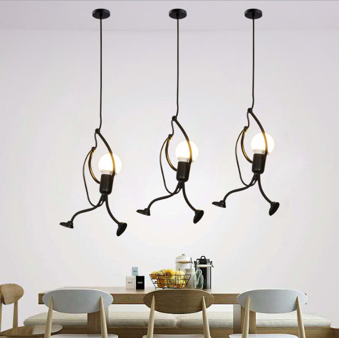 Black Villain Figure Pendant Light