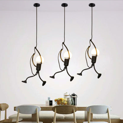 Black Villain Figure Pendant Light