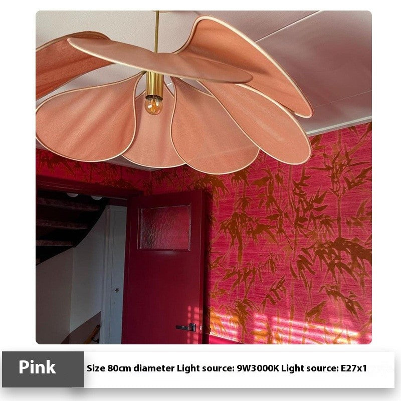 Bohemian Fabric Pendant Light with Wooden Accent