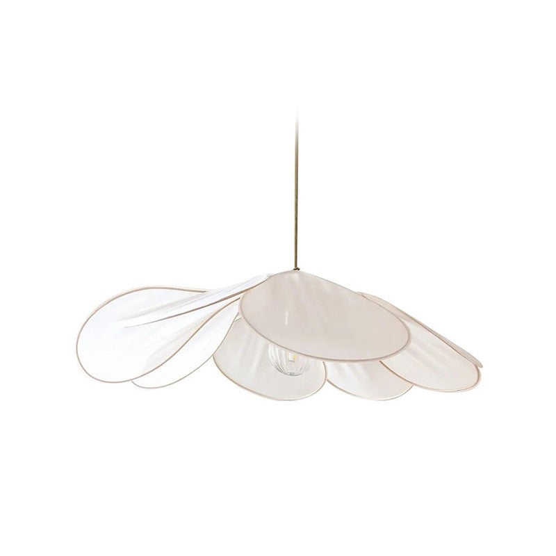 Bohemian Fabric Pendant Light with Wooden Accent
