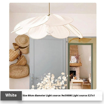Bohemian Fabric Pendant Light with Wooden Accent
