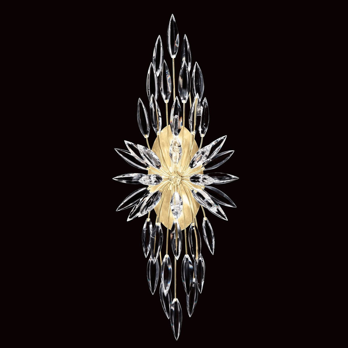 Bouquet Bud Gold Silver Crystal Wall Sconce