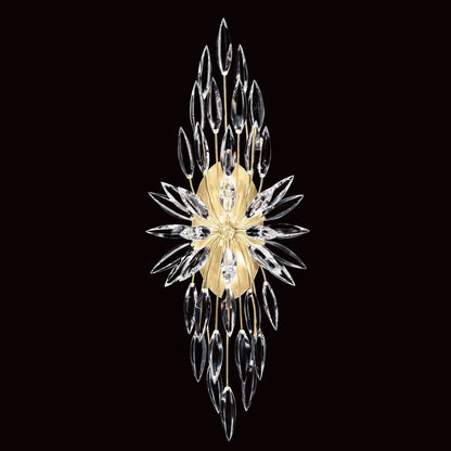 Bouquet Bud Gold Silver Crystal Wall Sconce