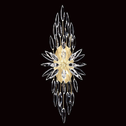 Bouquet Bud Gold Silver Crystal Wall Sconce