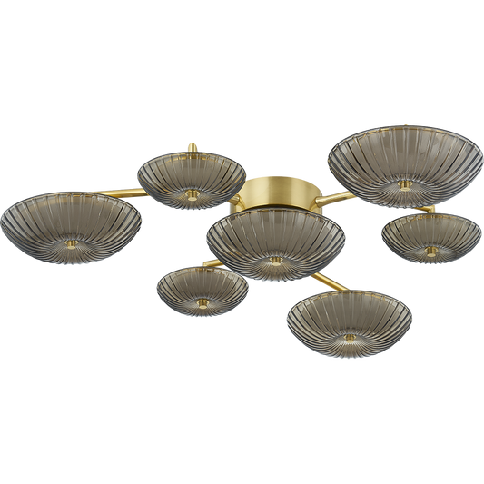 Branching Topaz Piastre Glass Brass Flush Mount