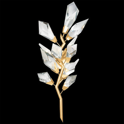 Branchleaf Gold Silver Crystal Wall Sconce