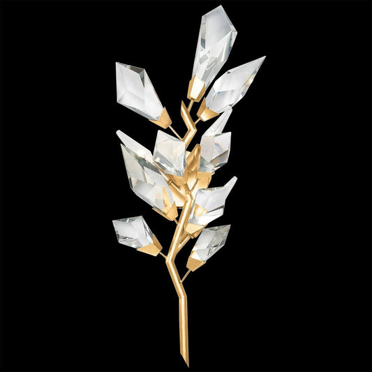 Branchleaf Gold Silver Crystal Wall Sconce