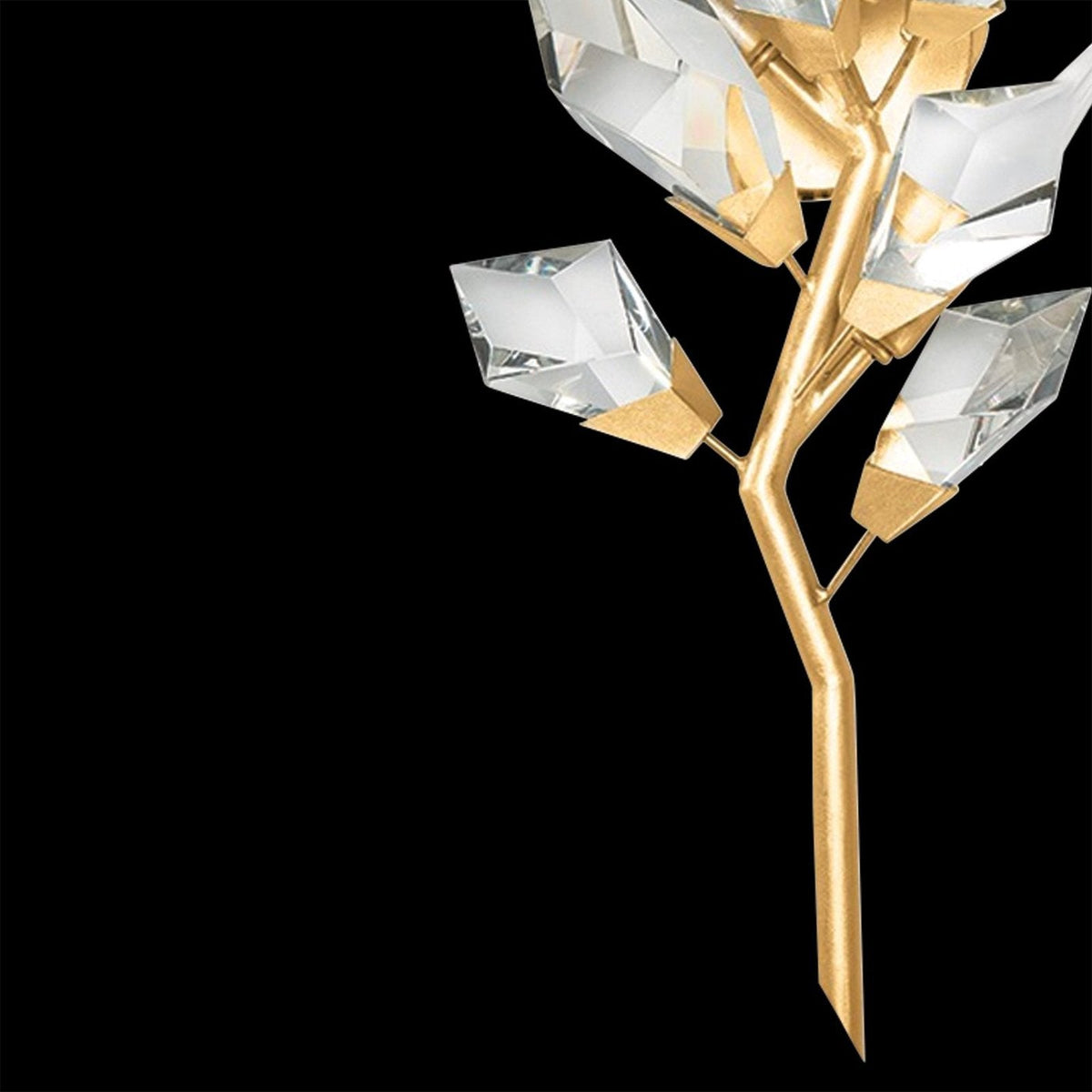 Branchleaf Gold Silver Crystal Wall Sconce